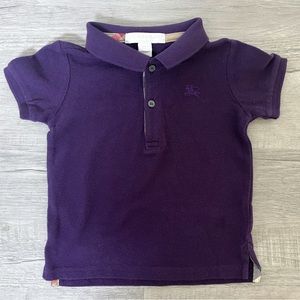 Burberry Children Youth Kids Boys Purple Polo Shirt Top Designer Sz‎ 12 Months